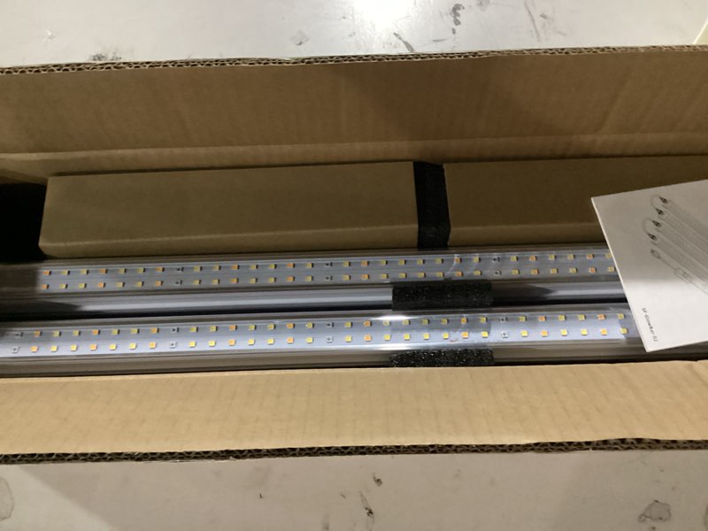 Condition photo showing As Is for spider farmer 2ft led grow lights for indoor plants,full spectrum (3000k+5000k+660nm),80w (4x20w,400w equivalent),3-level dimmable,ip65 waterproof,linkable design,plant light strip for shelve,4-pack 80w, pro (dimmable)