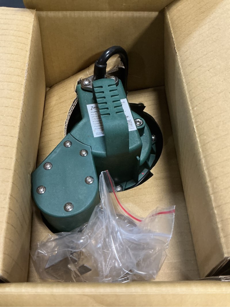 Condition photo showing As Is for zoeller 3/4-hp 115-volt 80-gpm cast iron submersible sump pump