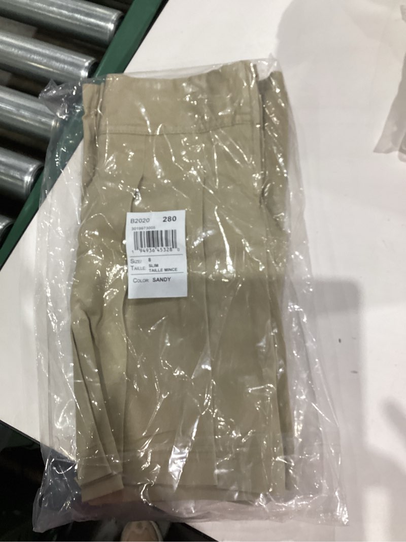 Condition photo showing New/Like New for The Children's Place Girls' Uniform Pleated Skort Slim 8 Slim Sandy 2-pack