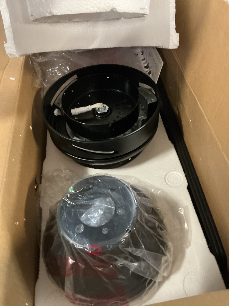 Condition photo showing New/Like New for amico ceiling fans with lights, 52 inch low profile ceiling fan with light and remote control, flush mount, reversible, 3cct, dimmable, noiseless, black ceiling fan for bedroom, indoor/outdoor use black 52 inch