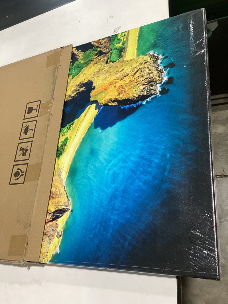 Condition photo showing New/Like New for nachic wall hawaii picture canvas print mountain range wall art coastline landscape painting living room bedroom decor 24"x36"