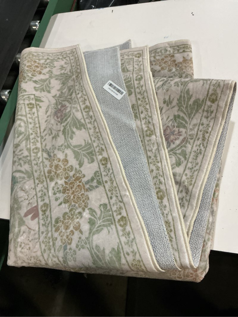 Condition photo showing As Is for wonnitar boho floral washable rugs 5x7, soft area rugs for bedroom, ultra-thin non slip beige area carpets, flower print decor carpet for living room nursery dining room office 5' x 7' (rectangular) beige