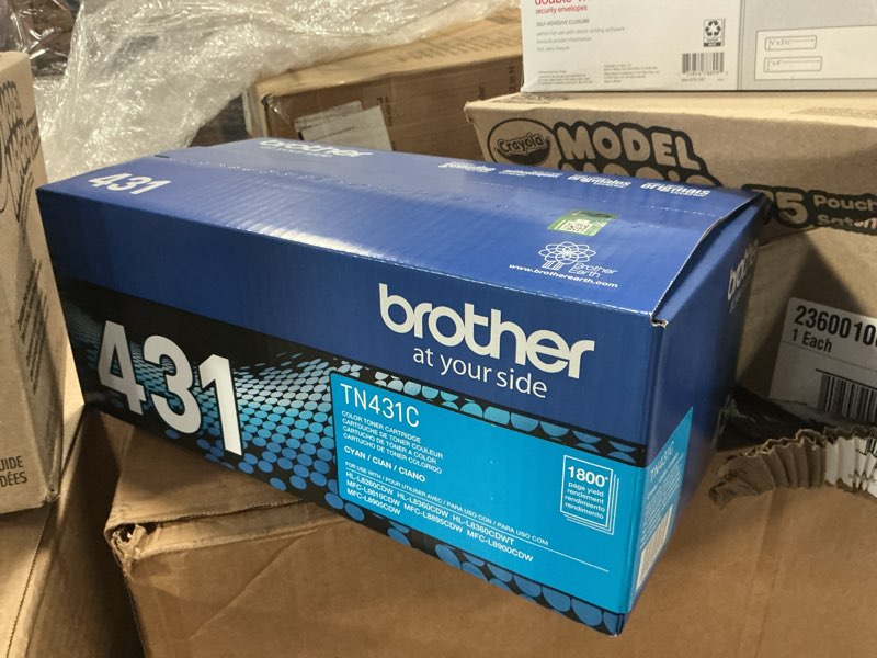 Condition photo showing New/Like New for brother printer tn431c standard yield toner-retail packaging, cyan