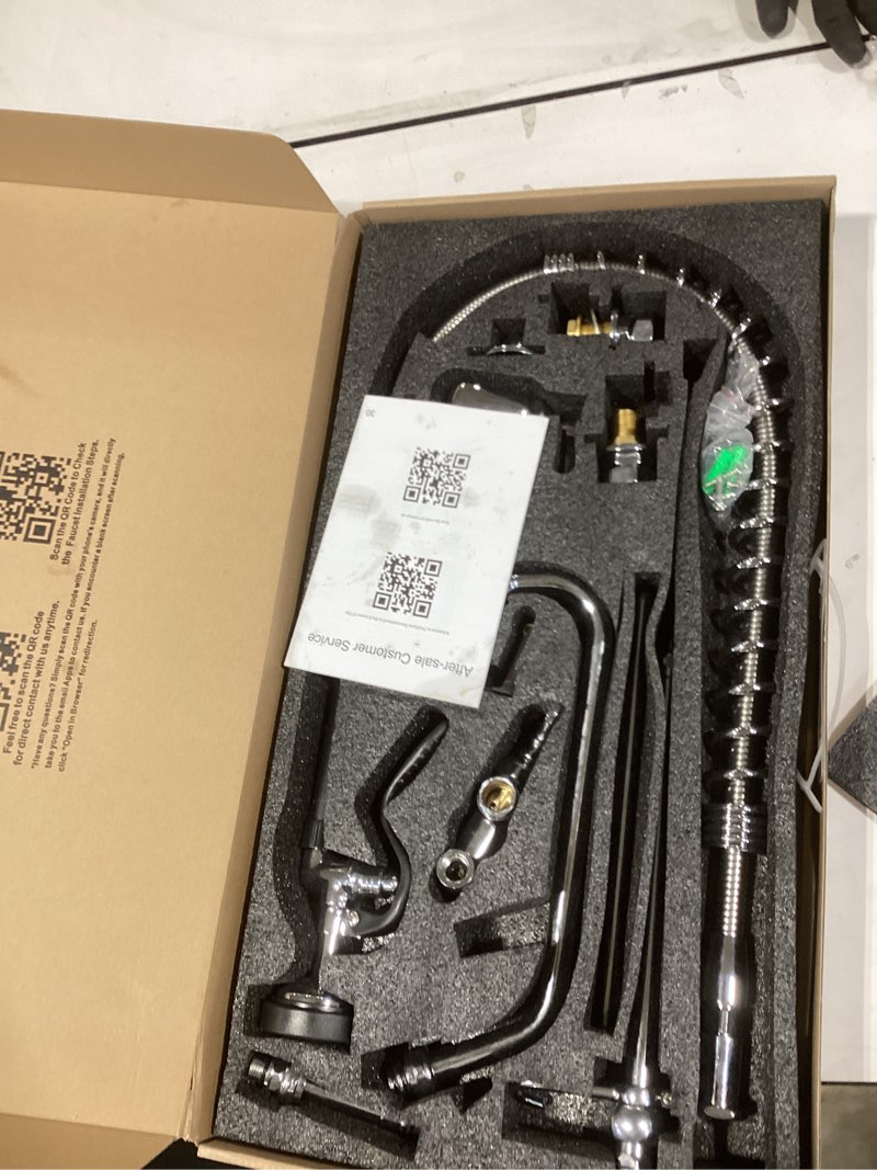 Condition photo showing Good Condition for commercial sink faucet with sprayer 36 inch commercial faucet pre rinse sprayer 8 inch wall mount center with 12 inch add on spout 36 inches + 12-inch spout