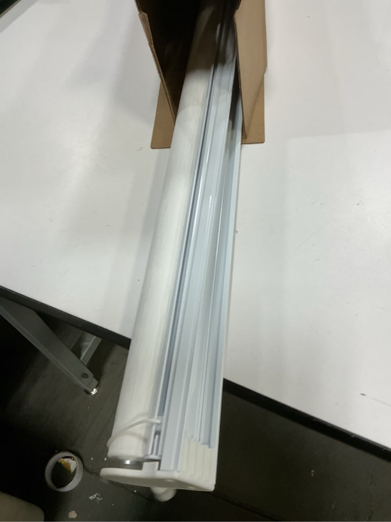 Condition photo showing As Is for CHICOLOGY Roller Shades, Cordless Blinds, Window Shades for Home, Roller Window Shades, Window Treatments, Door Blinds, Light Filtering Shades, Chalk White, 31" W x 72" H Chalk White 31"W x 72"H