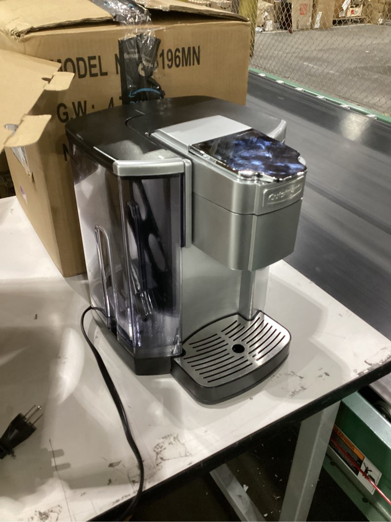 Condition photo showing Good Condition for Not tested!!!Cuisinart Coffee Maker, Single Serve 72-Ounce Reservoir Pod Coffee Machine, Programmable Brewing & Hot Water Dispenser, 3 Cup-Size Settings, Stainless Steel, SS-10P1, Silver
