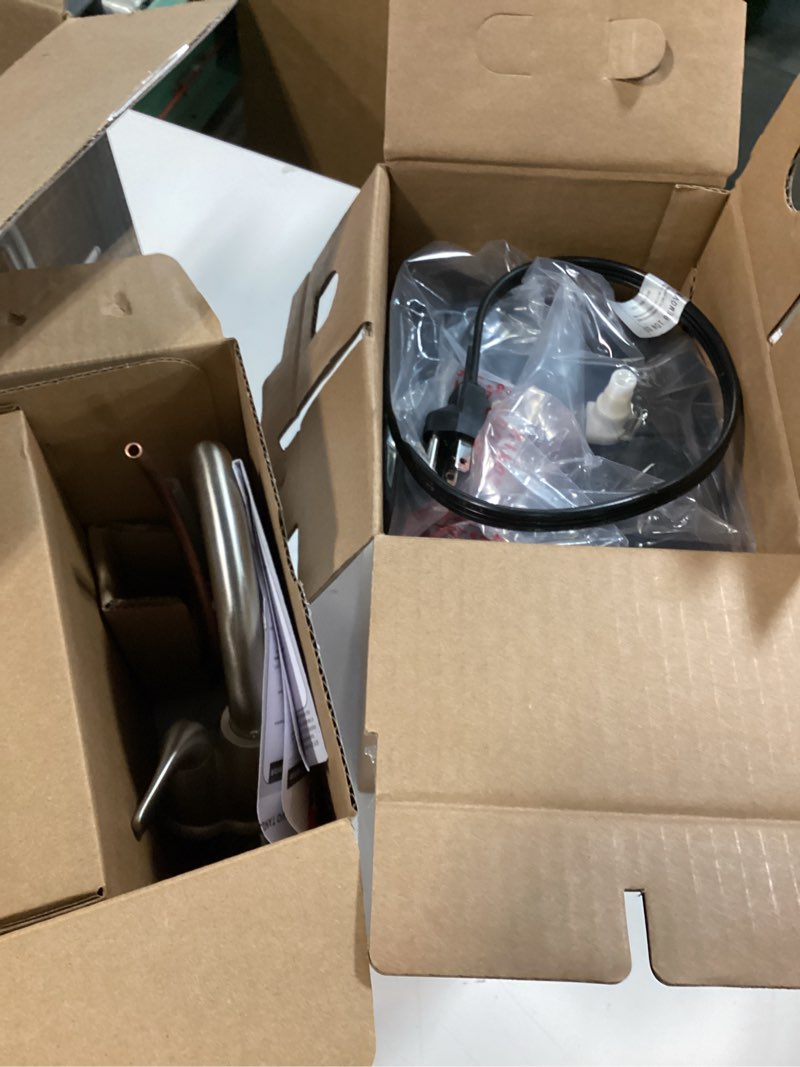 Condition photo showing As Is for InSinkErator H-HOT150SN-SS Instant Hot Water Dispenser System with Stainless Steel Tank, Satin Nickel Satin Nickel HOT150 - Hot Only Dispenser