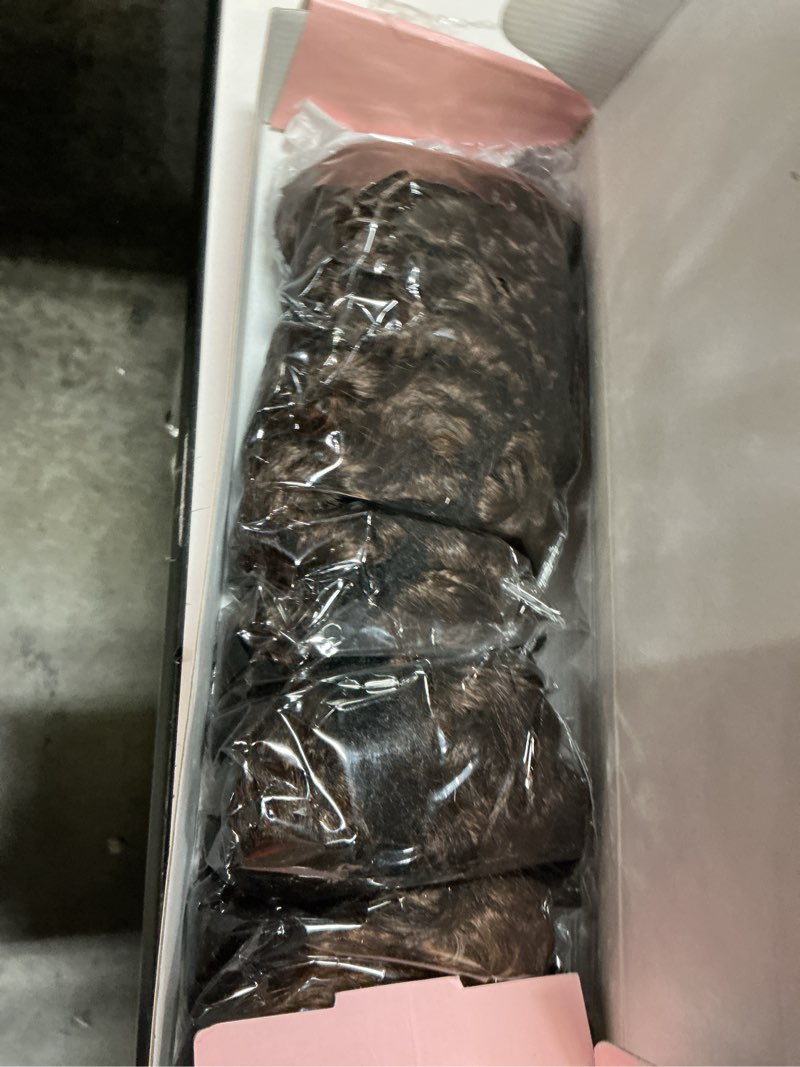 Condition photo showing Good Condition for clip in hair extensions, flufymooz 4pc 100? pure protein silk hair extensions long soft natural hairpiece 20 inch curly hair extension for women (dark almond brown with copper) 20 inch dark almond brown with copper