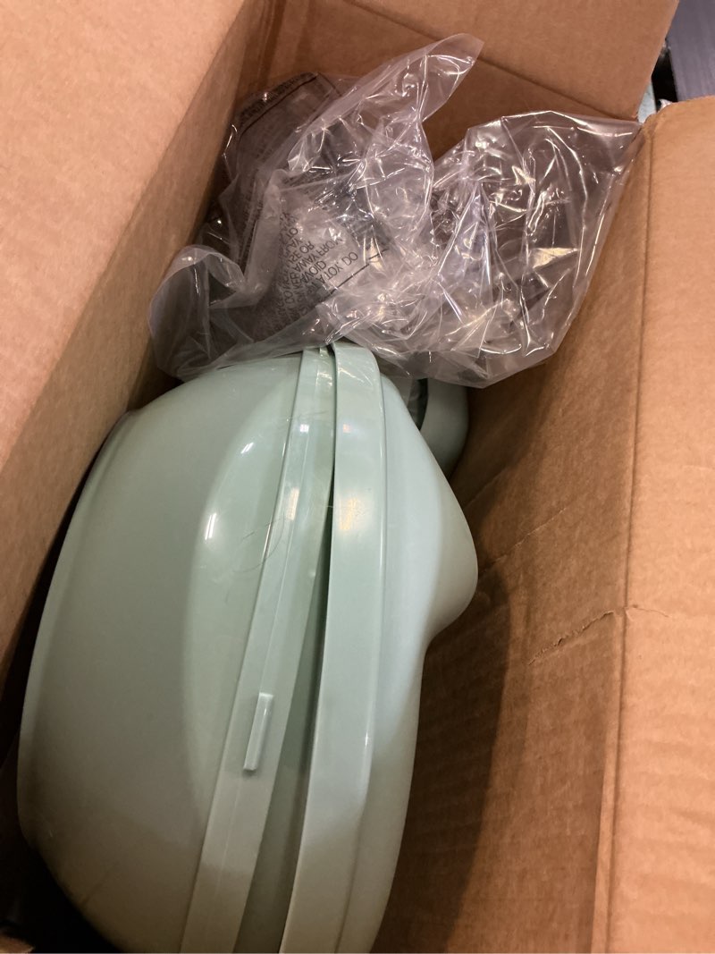 Condition photo showing As Is for ingenuity my size potty pro in green, infant potty training toilet, lifelike flushing sound, for ages 18 months, up to 50 pounds
