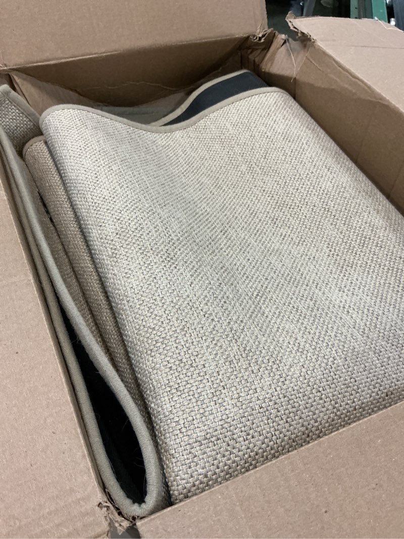 Condition photo showing As Is for LEKEEPGO Door Mat 36"x59", Non Slip Door Mat Indoor Entrance, Rubber Backing Front Indoor Door mats Washable Absorbent Low-Profile Doomat Large Entryway Entry Resist Dirt Inside Door Mats, Khaki 3' x 4'11" (Rectangular) Khaki