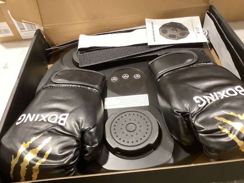 Condition photo showing Good Condition for Music Boxing Machine, Interactive Punching Trainer with Boxing Gloves, Large Size Wall Mounted Electronic Boxing Target for Adult Kids, 9 Modes & 9 Speeds