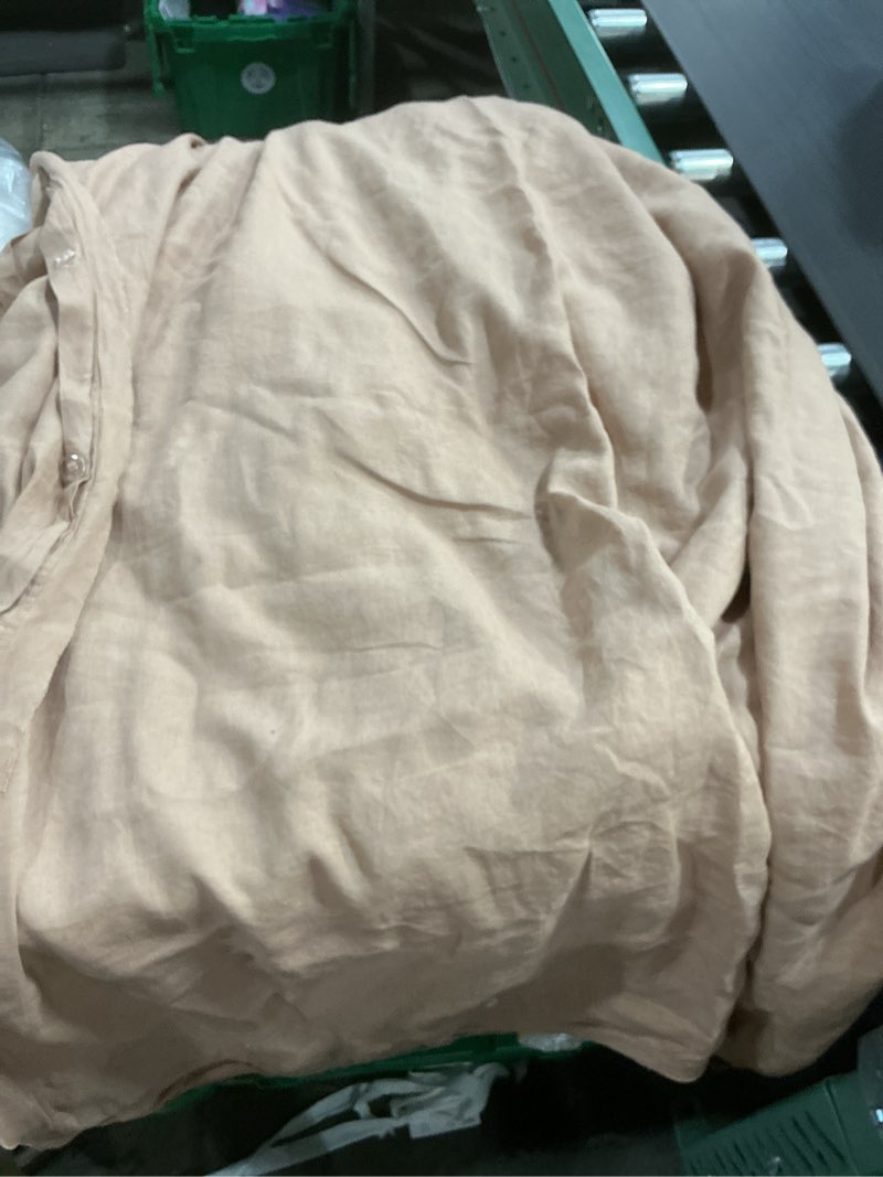 Condition photo showing As Is for european linen double flange duvet cover desert sunset full/queen