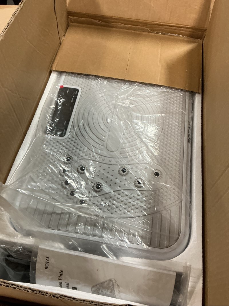 Condition photo showing Good Condition for Shake Plate Vibration Exercise Machine for Lymphatic Drainage Massager & Weight Loss, 400 lbs Capacity Whole Body Vibrating Plate Workout for Women and Men Light White