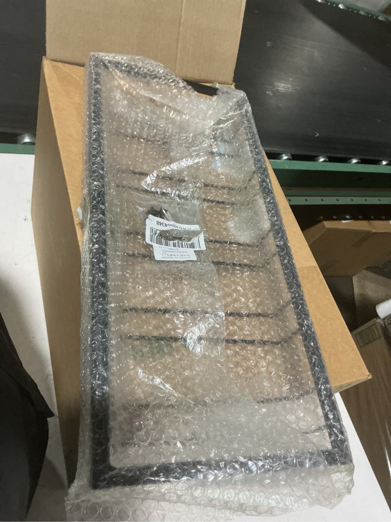Condition photo showing Good Condition for mocoum wine glasses rack under cabinet stemware rack, glass hanger rack wire glass holder storage hanger for cabinet kitchen bar (black, 5 rows 1 pack) black 5 rows 1 pack