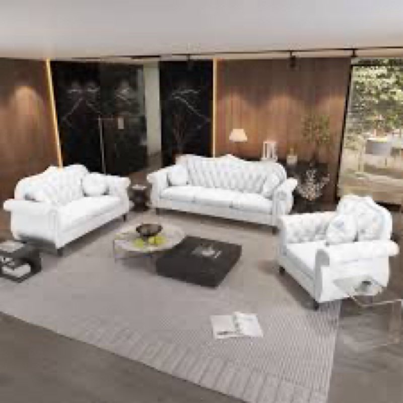 Cayleigh 3 Piece Velvet Chesterfield Living Room Set