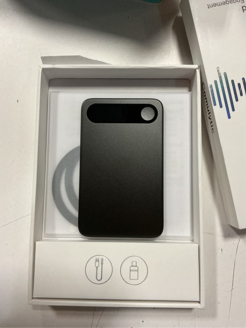 Condition photo showing New/Like New for comulytic note pro ai voice recorder, unlimited transcribe & summarize, one tap recording device with ai note taking, support 113 languages, 64gb, audio recorder for calls, meetings, lectures, black