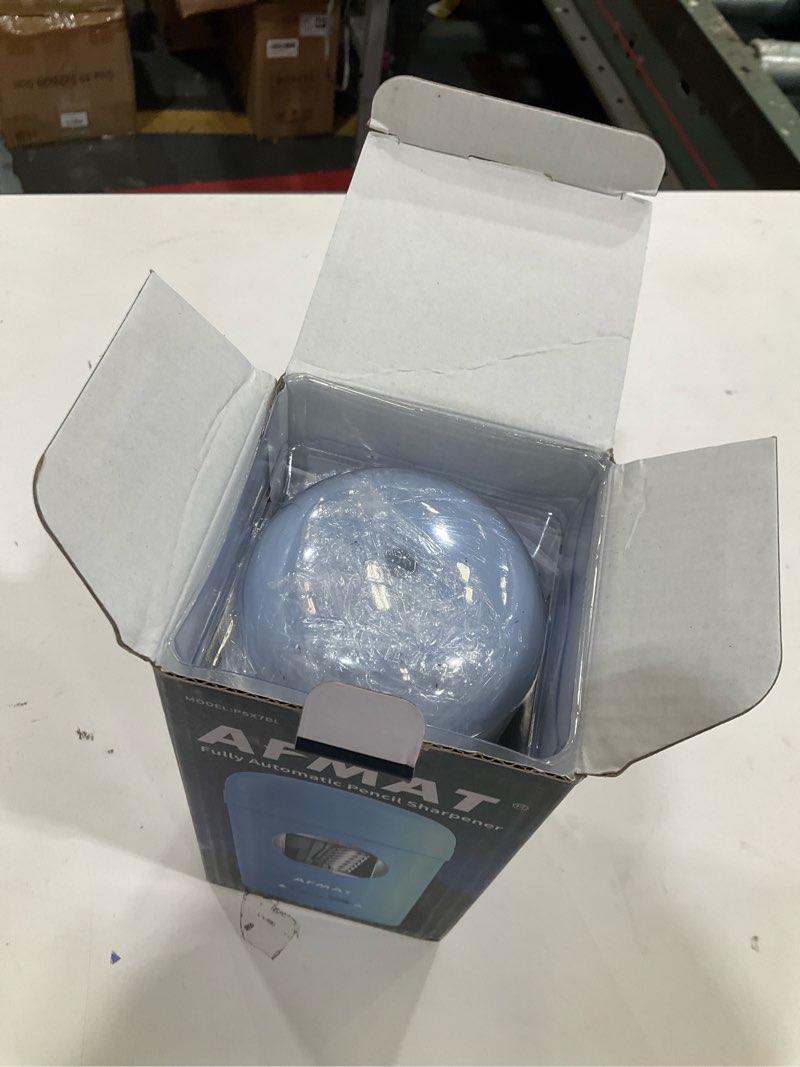 Condition photo showing New/Like New for AFMAT Electric Pencil Sharpener, Fully Automatic Pencil Sharpener for 7-8mm Pencils & Colored Pencils, Auto in & Out, Rechargeable Vertical Hands-Free Sharpeners for Classroom/Home/Office PSX7(Blue)
