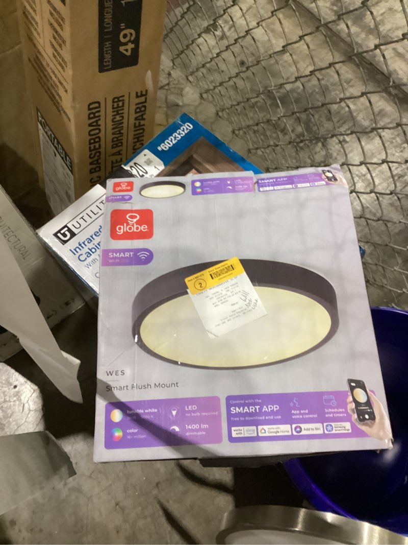 Condition photo showing As Is for Globe WES 13in Smart Flush Mount NEW (E14)