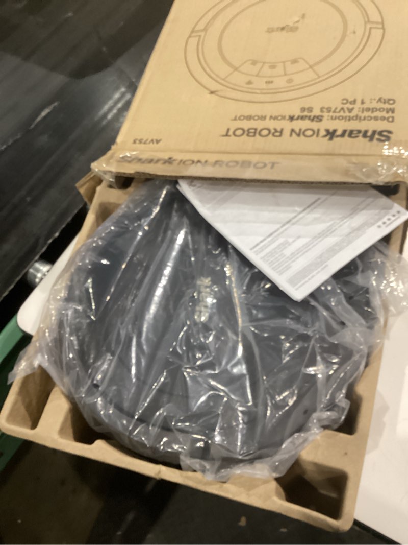 Condition photo showing As Is for Shark AV753 ION Robot Vacuum, Tri-Brush System, Wifi Connected, 120 Min Runtime, Works with Alexa, Multi Surface Cleaning, Grey
