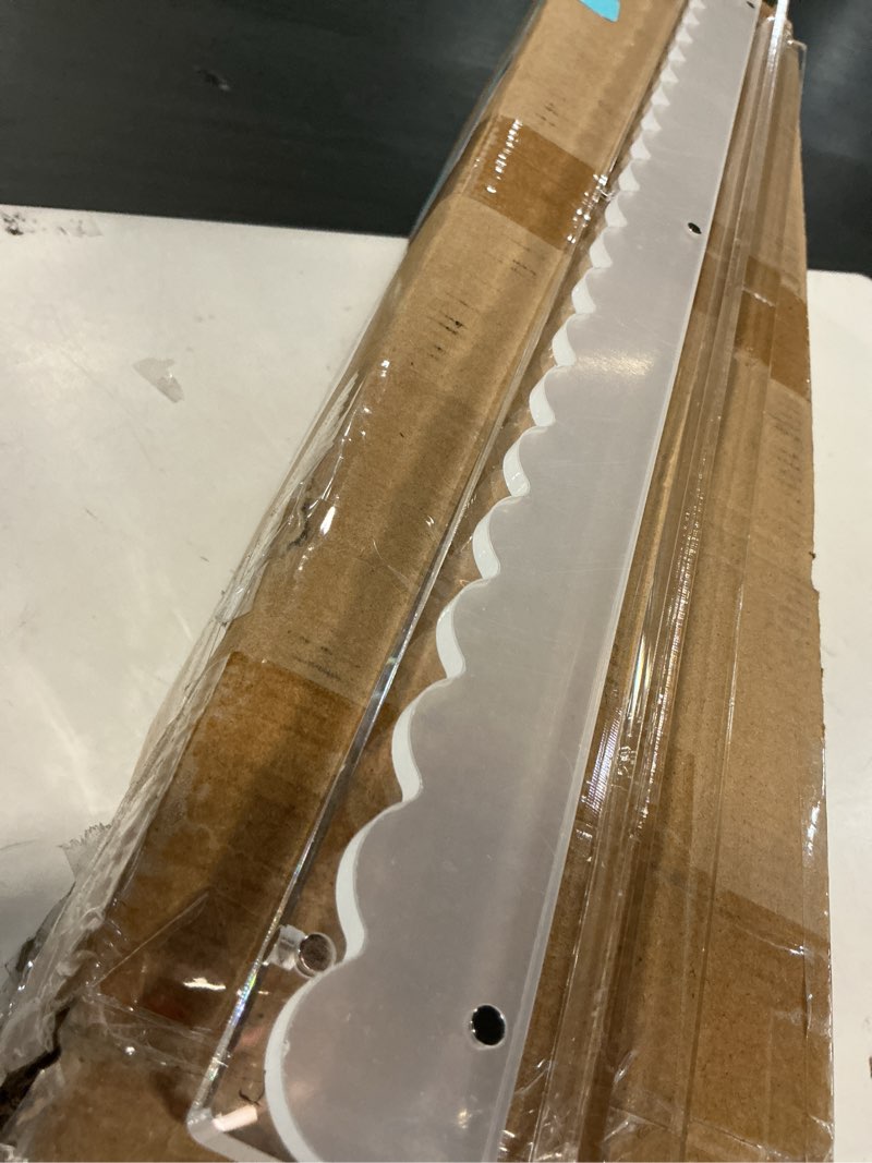 Condition photo showing Good Condition for Scalloped White and Clear Acrylic Rack and Pusher Set of 4 (Estimated Delivery End of February)