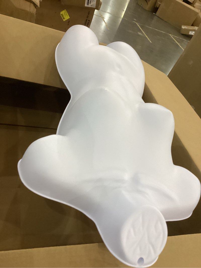 Condition photo showing As Is for Mannequin Body Dress Form Torso Female Manikin 49.6-63.4 Inch Height Adjustable Wooden Tripod Stand High Density Foam Portable Display Mannequin (White) 49.6-63.4 Inches White