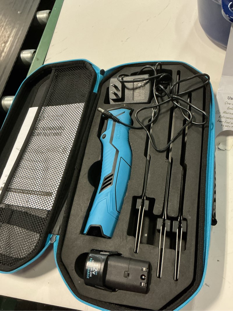 Condition photo showing Good Condition for duratech 12v cordless electric fillet knife with 8" & 10" razor-sharp blades, electric fish fillet knife with 2.0ah built-in battery, type-c charge, non-slip handle, storage case for fishing filleting