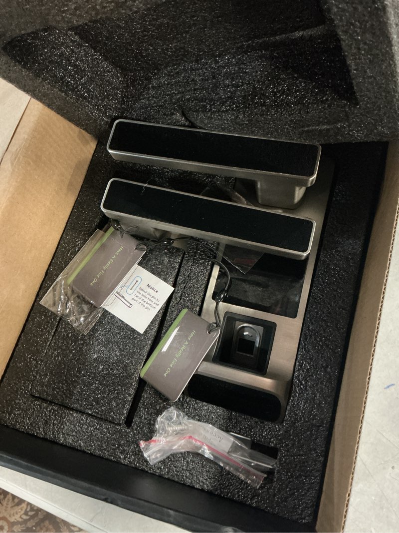 Condition photo showing Good Condition for fingerprint door lock, heavy duty full app control touchscreen keypad keyless lock with reversible handle, perfect for home/office/bedroom doors (satin nickel)