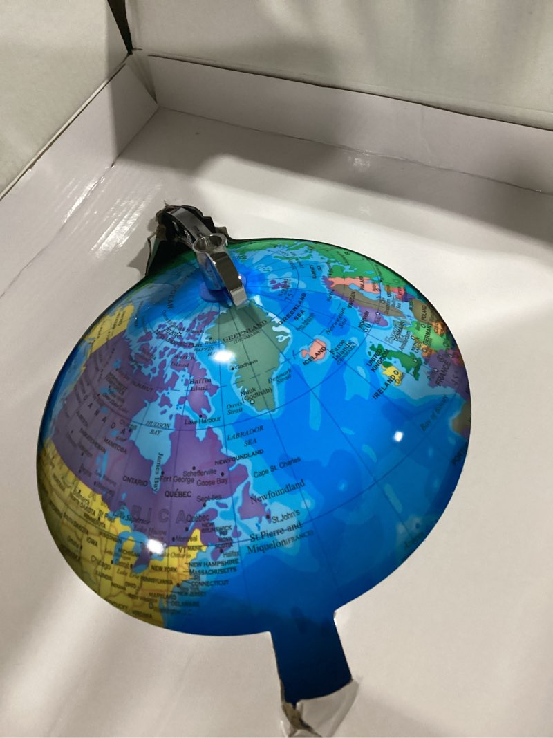 Condition photo showing Good Condition for 12" illuminated world globe for children & adults, globe lamp with world map for kids, stable heavy metal base, interactive stem learning gift & night light blue 12 inch
