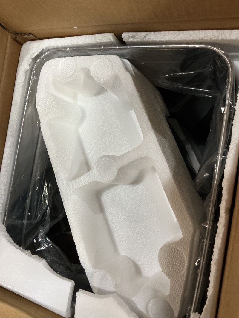 Condition photo showing Good Condition for iTouchless 50 Liter / 13 Gallon Kitchen Trash Can with AC Adapter, Lid & Odor Filter – Motion Sensor Stainless Steel Garbage Bin for Home, Office, or Garage – Slim, Large Capacity Design Light Silver / AC