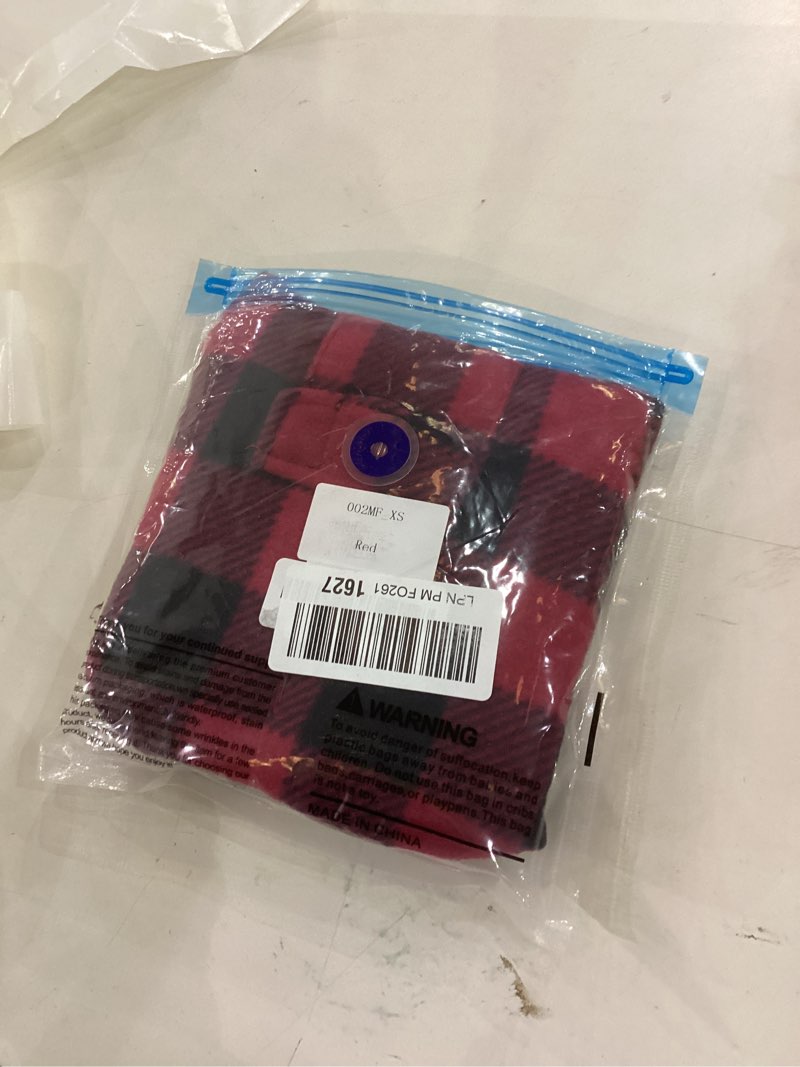 Condition photo showing New/Like New for Kuoser Dog Winter Coat, Windproof Dog Fleece Jacket British Style Plaid Cold Weather Doggie Vest Coats, Reversible Cozy Warm Puppy Clothes Pet Apparel for Small Dogs XS X-Small Red