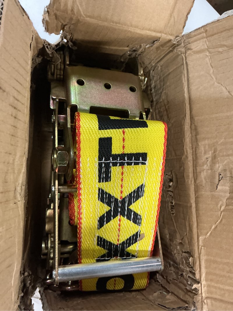 Condition photo showing Good Condition for 4 Inch Replacement Ratchet w/Chain Anchor,2-Pack – Heavy Duty Ratchet Short Straps with Chains Ends & Grab Hooks for Flatbed Trailers, Trucks, Car Haulers, Heavy Equipment Tie-Downs