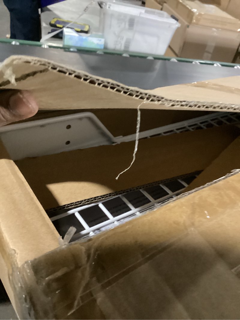 Condition photo showing New/Like New for walmann 2 pack garage wall shelf, 23.5" x 12" wall-mounted storage shelves for garage, closet, laundry room, heavy duty floating shelving, holds up to 65 lbs(white)