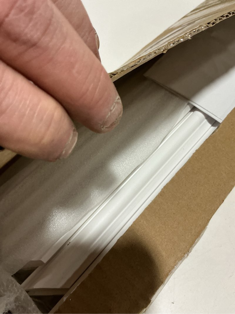 Condition photo showing Good Condition for 6 Set Accent Wall Molding Kit Premade Wainscoting Panels Wall Molding Peel and Stick Panel White Pre Cut Trim for Walls Picture Frame Molding for Home Decoration (20 x 20 Inch) 6 20 x 20 Inch