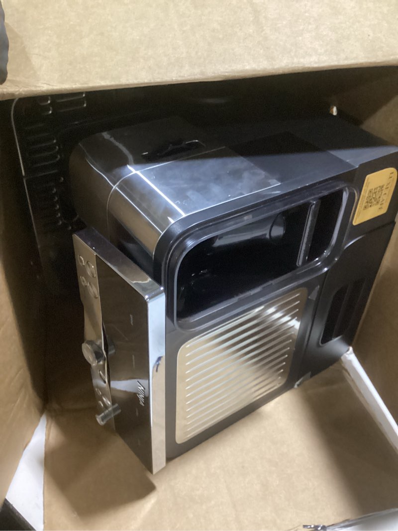 Condition photo showing As Is for ninja luxe café pro series, espresso machine, drip coffee, cold brew, hot water, integrated tamper, built-in grinder, hands-free frother for cappuccinos, lattes, americanos, dairy or non-dairy, es701 stainless steel luxe café pro