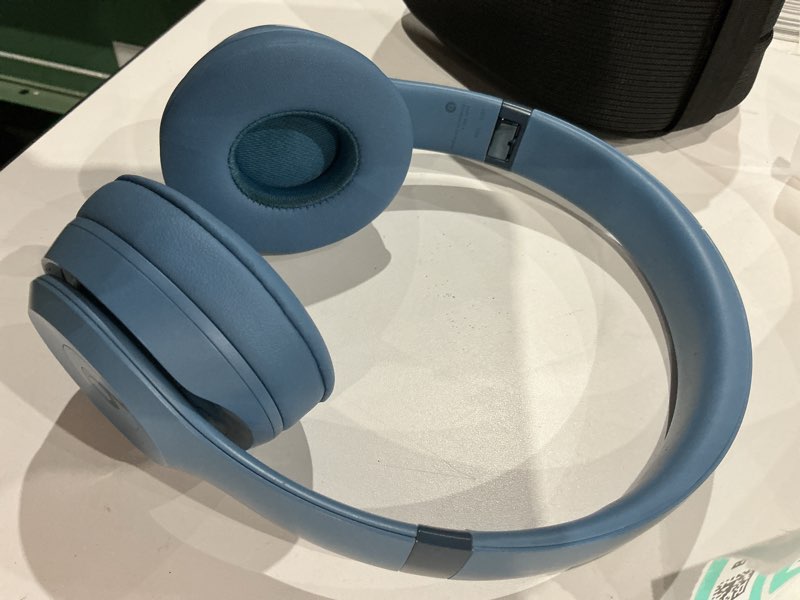 Condition photo showing As Is for COMES WITH CASE. NO CORDS. Beats Solo 4 - Wireless On-Ear Bluetooth Headphones, Up to 50-Hour Battery Life, Ultra-Lightweight Comfort, Powerful and Balanced Sound, Apple & Android Compatible - Slate Blue Slate Blue Standalone