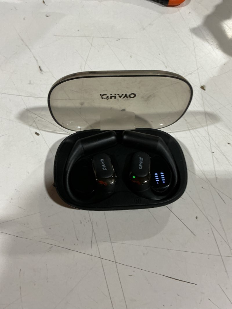 Condition photo showing Good Condition for ohayo open ear headphones,over ear earbuds with ergonomic earhook,bluetooth headphones 5.4 with smart digital display,40h playtime,ipx6 waterproof,touch control operate fit cycling,running,workout black