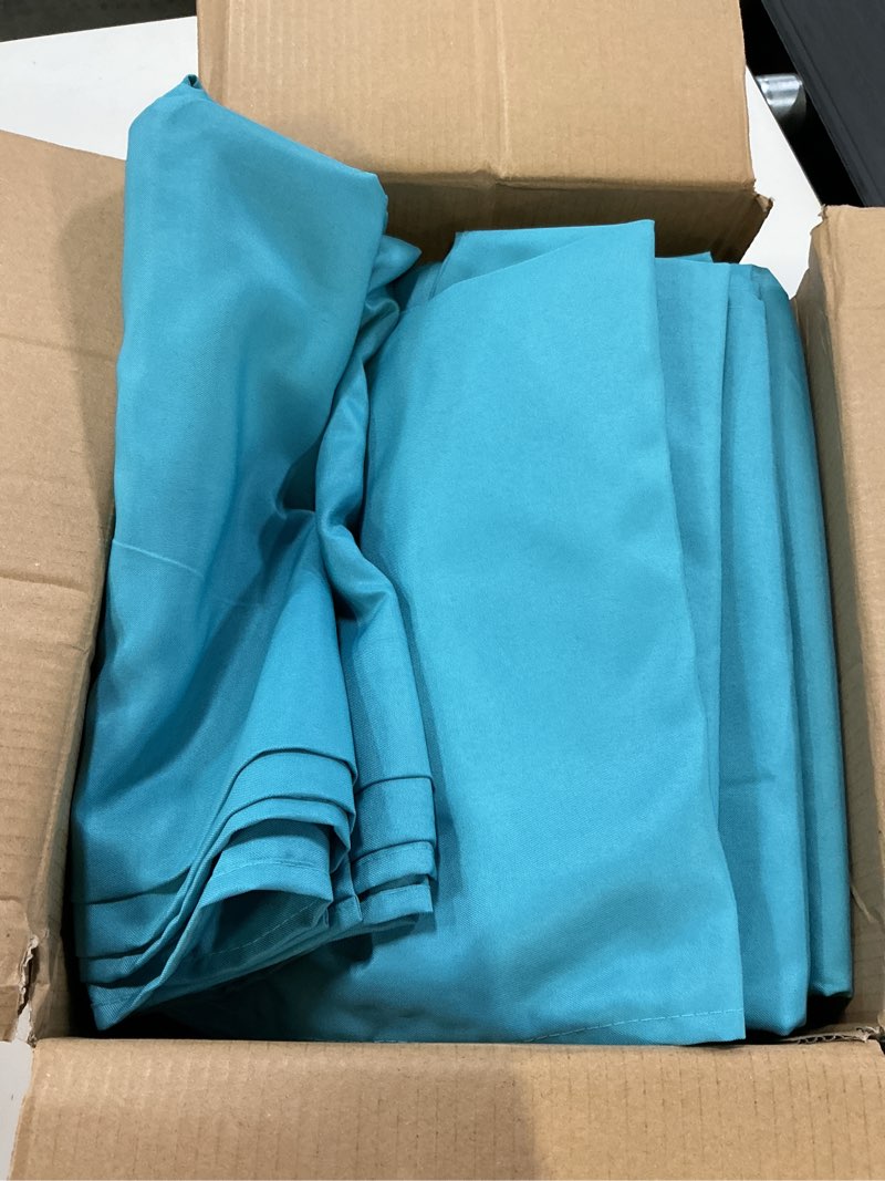 Condition photo showing Good Condition for holidayideas grommet outdoor curtains for patio waterproof 8 pcs all weather balcony outside curtains for apartments, gazebo, pergolas, porch, 54x84 inch, teal teal grommet 54"w x 84"l (pack of 8)
