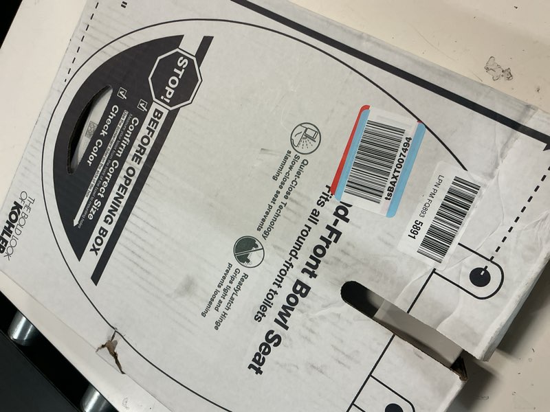Condition photo showing New/Like New for kohler k-4639-rl cachet readylatch round-front quiet-close toilet seat - white