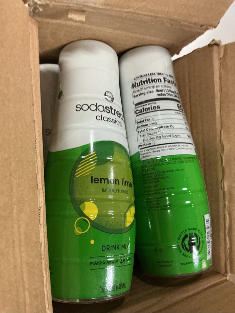 Condition photo showing Good Condition for (bbd 06/11/26)  sodastream lemon lime, 14.8 fl oz (pack of 4)