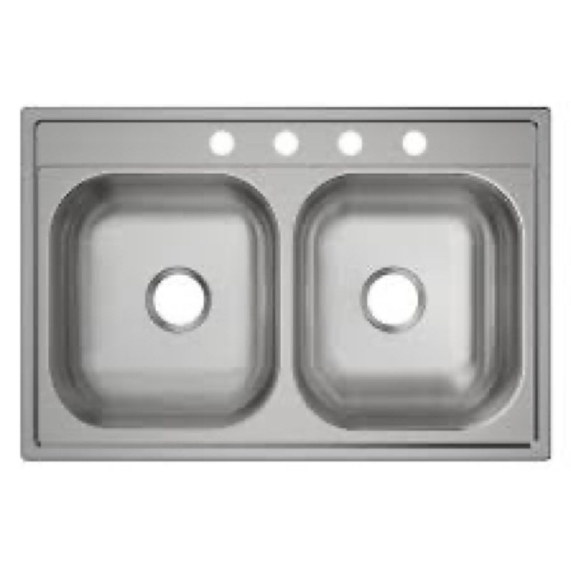 elkay d23322 dayton 33" drop in double basin stainless steel kitchen sink 4 faucet holes sinks kitchen sinks stainless steel