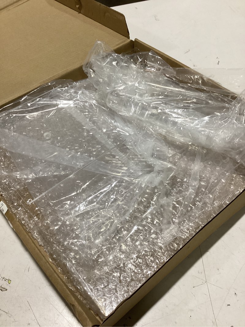 Condition photo showing Good Condition for yestbuy 4 tier acrylic cupcake stand with 6“ between two layers, clear cupcake tower stand for 50 cupcakes, cupcake holder for birthdays, weddings, baby showers and candy bar 4 square 6"with base