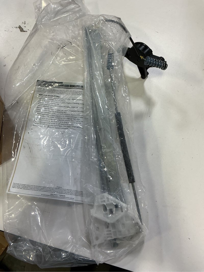 Condition photo showing As Is for Dorman 752-495 Front Driver Side Power Window Regulator (Regulator Only) Compatible with Select Mazda Models