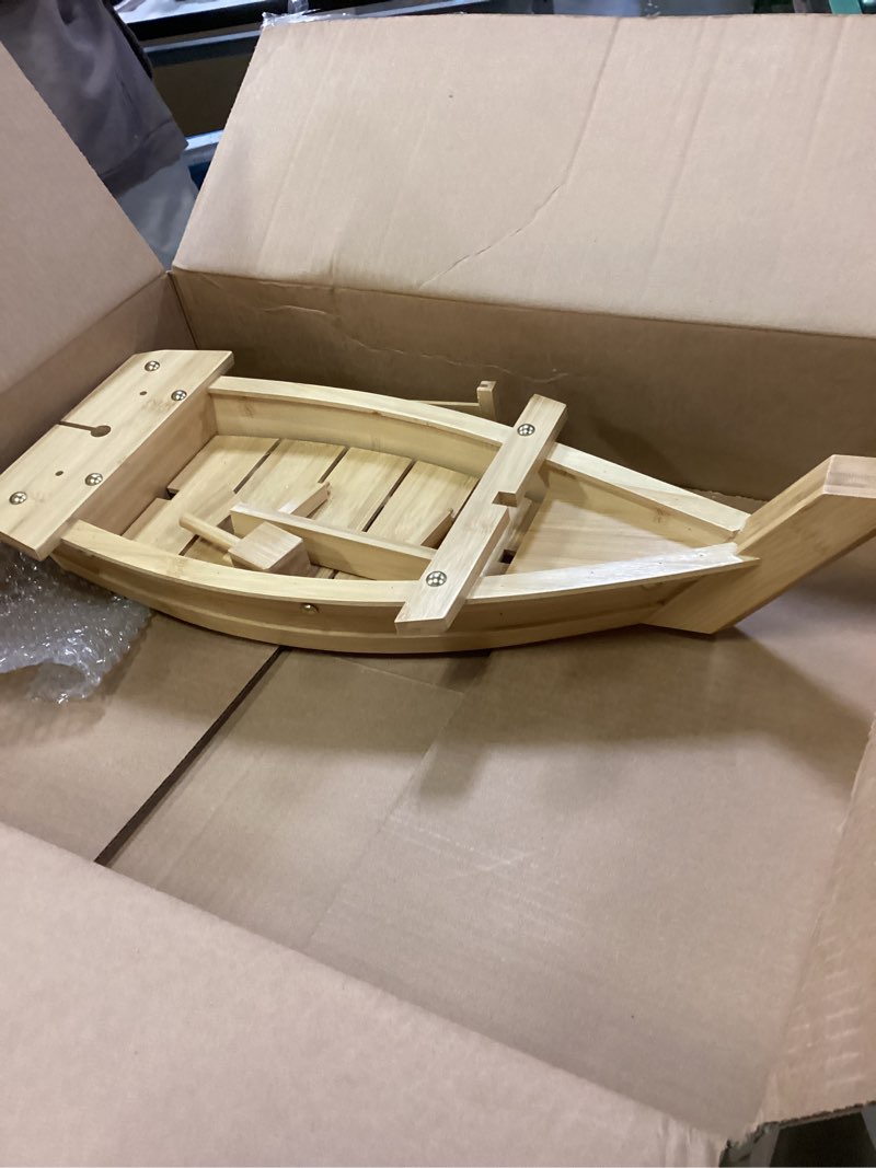Condition photo showing Good Condition for WINIAER Wooden Sushi Boat Serving Tray, 20.5 Inch Sushi Plate for Restaurant or Home, Large Size Sushi Tray Serving Boat Plate for Restaurantware (52cm/20.5inch) 28" x 9.4" x 3"