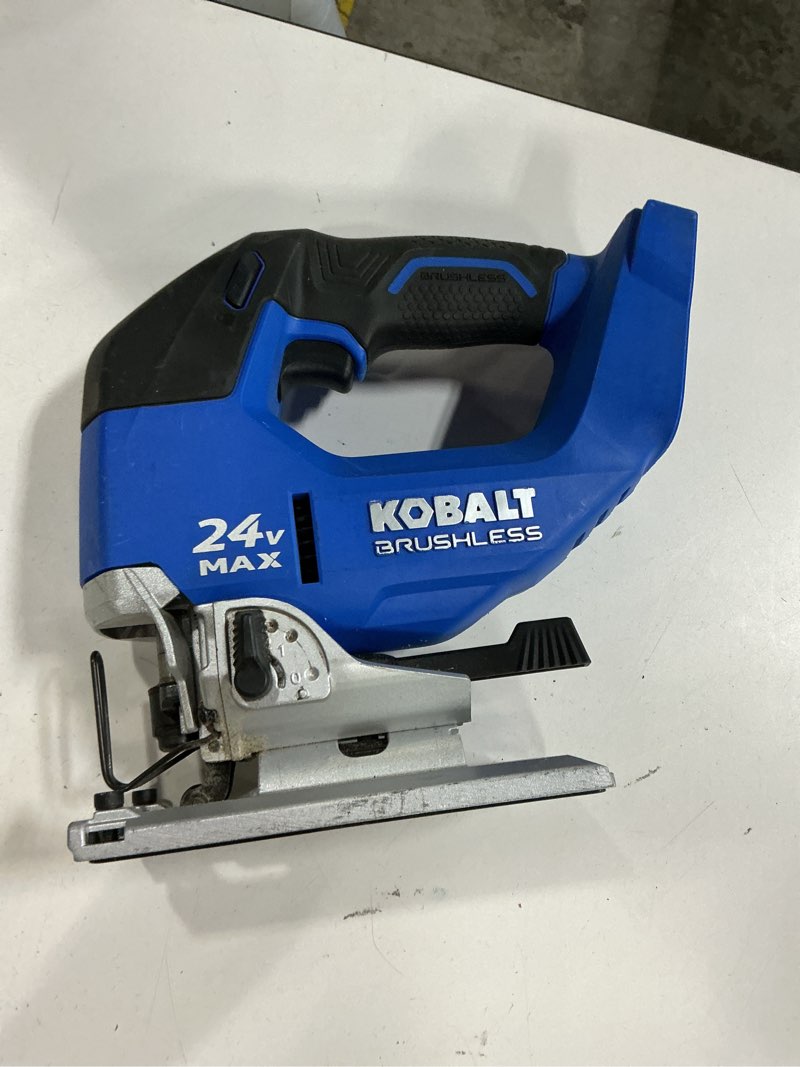 Condition photo showing As Is for kobalt 24-volt brushless variable speed keyless cordless jigsaw (battery not included 