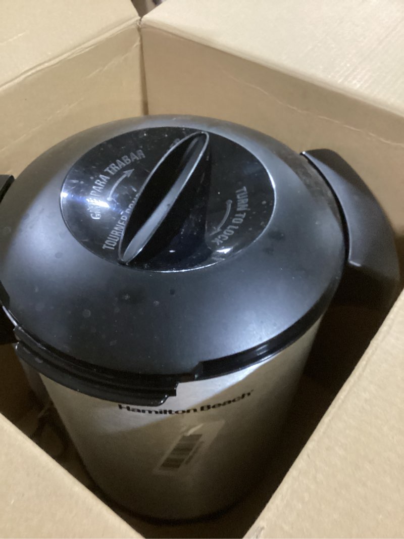 Condition photo showing As Is for Hamilton Beach - Coffee Urn - Silver