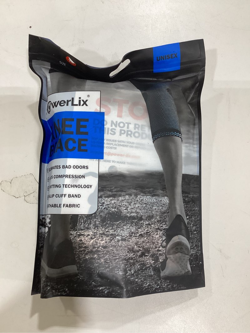 Condition photo showing New/Like New for powerlix knee compression sleeve (pair) - best knee brace for knee pain for men & women – knee support for running, basketball, volleyball, weightlifting, gym, workout, sports - (black xl) black n-2 pack x-large