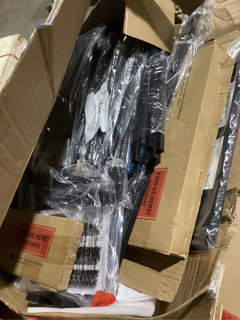 Condition photo showing item condition for Seventable Full Size Bed Frame with Charging Station & LED Lights, Upholstered Headboard with 2-Tier Storage Shelves, Metal Platform with Under Bed Storage, No Box Spring Needed, Easy Assembly, Black Black Full No Drawer