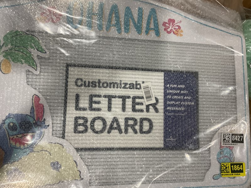 Condition photo showing Good Condition for disney lilo and stitch ohana letterboard wall decor - fun stitch letter board with set of letters for home aqua