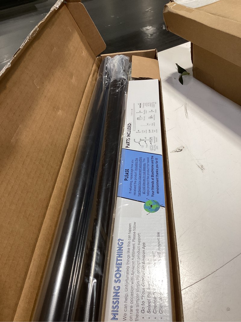 Condition photo showing Good Condition for BlastHome® Non-Adjustable Luxury Curtain Rods for Windows, 1 ¼” Rod Set, 5 foot Fixed Length (Two Rods Connect for a Seamless Look), Tuxedo Black Single Rod Tuxedo Black 5 foot