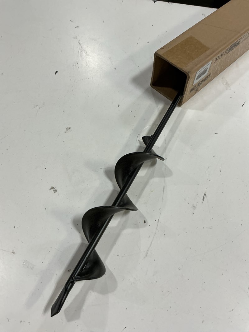 Condition photo showing Good Condition for longrun auger drill bit for planting, garden spiral hole drill for 3/8” hex drive augers, solid shaft hole digger easy rapid planter for planting trees, bulbs, seedlings-2.4"x22.84" 2.4 inch hex auger